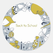 Zurück zur Schule mit Darling Little Things Sticke Runder Aufkleber (Vorderseite)