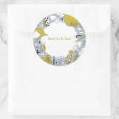 Zurück zur Schule mit Darling Little Things Sticke Runder Aufkleber (Tasche)