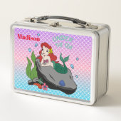 Zurück zur Schule mit Meerjungfrauen Metall Brotdose (Vorderseite)