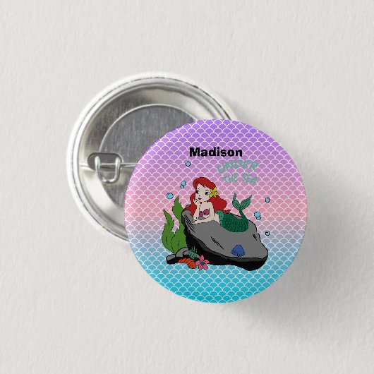 Zurück zur Schule mit Meerjungfrauen und dem Meer Button (Vorne & Hinten)