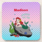 Zurück zur Schule mit Meerjungfrauen und dem Meer Getränkeuntersetzer (Vorderseite)