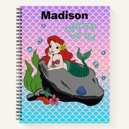 Zurück zur Schule mit Meerjungfrauen und dem Meer Notizblock