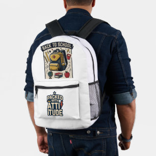 Zurück zur Schule mit viel Haltung Retro-Rucksack Bedruckter Rucksack