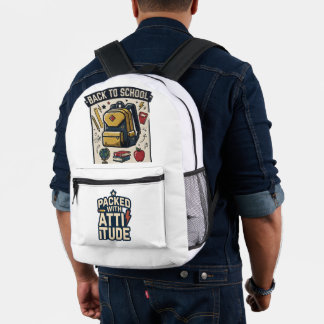 Zurück zur Schule mit viel Haltung Retro-Rucksack Bedruckter Rucksack