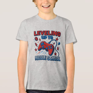 Zurück zur Schule Mittelstufe Videospieler Junge M Tri-Blend Shirt