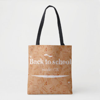 Zurück zur Schule Modus aktiviert Doodle-Typografi Tasche