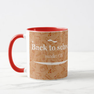 Zurück zur Schule Modus aktiviert Doodle-Typografi Tasse