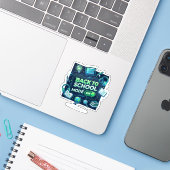 Zurück zur Schule Modus AN Aufkleber (Laptop mit iPhone)