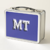 Zurück zur Schule monogrammierter Anfangsbuchstabe Metall Brotdose (Rückseite)