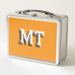 Zurück zur Schule monogrammierter Anfangsbuchstabe Metall Brotdose