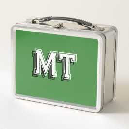 Zurück zur Schule monogrammierter Anfangsbuchstabe Metall Brotdose