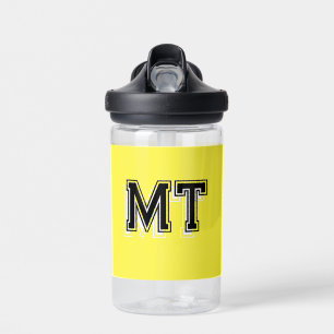 Zurück zur Schule monogrammiertes Initial Gelb Trinkflasche