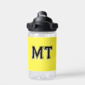 Zurück zur Schule monogrammiertes Initial Gelb Trinkflasche (Rückseite)