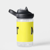 Zurück zur Schule monogrammiertes Initial Gelb Trinkflasche (rechts)