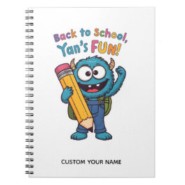 Zurück-zur-Schule-Monster | Süßes blaues Wesen Notizblock