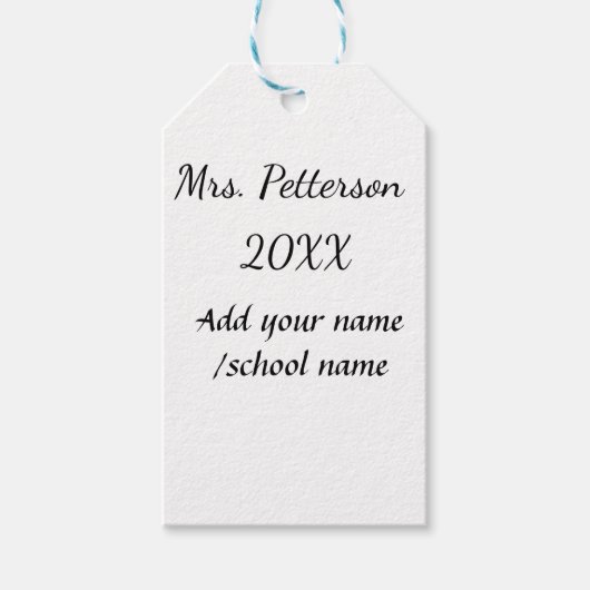 Zurück zur Schule Name der Lehrerin Jahr der Schul Geschenkanhänger (Vorderseite)