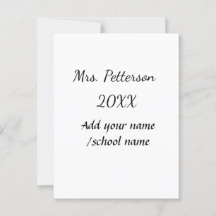 Zurück zur Schule Name der Lehrerin Jahr der Schul Postkarte