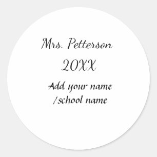 Zurück zur Schule Name der Lehrerin Jahr der Schul Runder Aufkleber