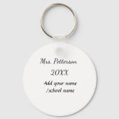 Zurück zur Schule Name der Lehrerin Jahr der Schul Schlüsselanhänger (Vorderseite)