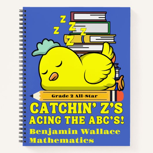 Zurück zur Schule Name Schlafhühnchen Notizblock (Vorderseite)