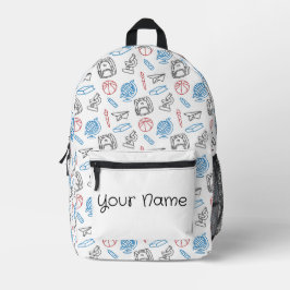 Zurück zur Schule. Namensschule hinzufügen Bedruckter Rucksack