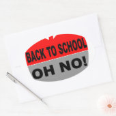 Zurück zur Schule, nein Ovaler Aufkleber (Umschlag)