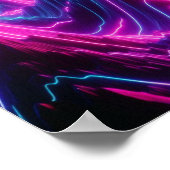 Zurück zur Schule Neon Cosmic Mountain View Poster (Ecke)