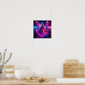 Zurück zur Schule Neon Cosmic Mountain View Poster (Küche)