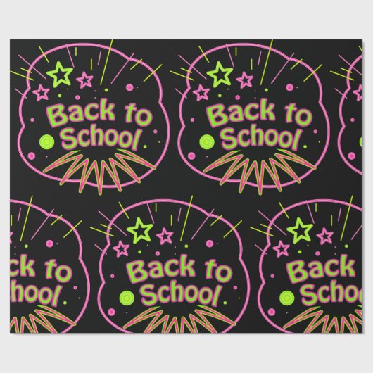 Zurück zur Schule Neon Pop Kunstmuseum Zurück in d Geschenkpapier (Flach)