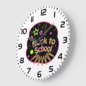 Zurück zur Schule Neon Pop Kunstmuseum Zurück in d Große Wanduhr (Winkel)
