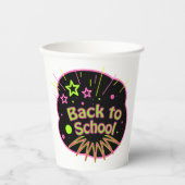 Zurück zur Schule Neon Pop Kunstmuseum Zurück in d Pappbecher (Vorderseite)