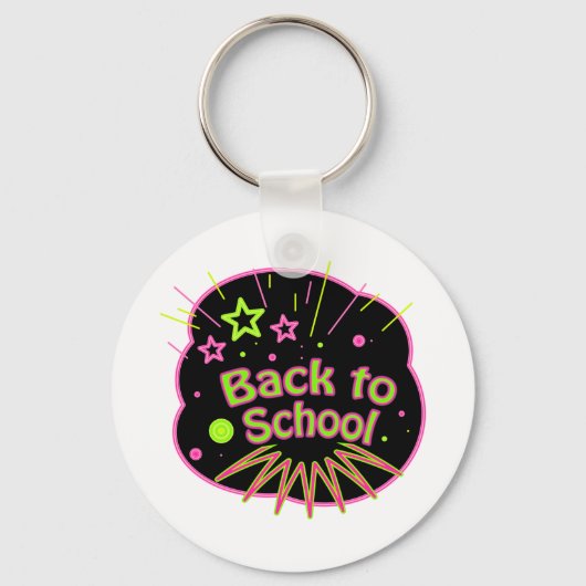 Zurück zur Schule Neon Pop Kunstmuseum Zurück in d Schlüsselanhänger (Vorderseite)