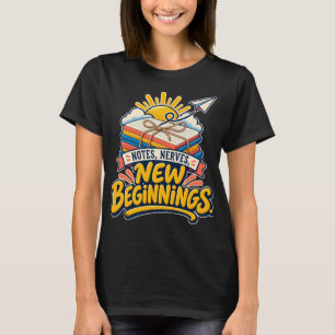 Zurück zur Schule Neue Anfänge Notizbuch Sonnenauf T-Shirt