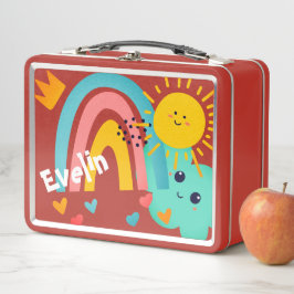 Zurück zur Schule | Niedlich Happy Sunny Rainbow C Metall Brotdose