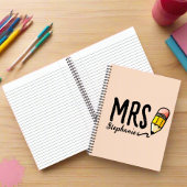 Zurück zur Schule Niedlich rosa Stift Lehrer Kinde Notizblock