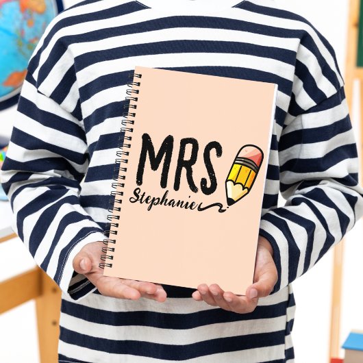 Zurück zur Schule Niedlich rosa Stift Lehrer Kinde Notizblock