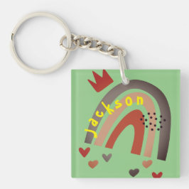 Zurück zur Schule Niedliche Kinder Boho Cloud & Ra Schlüsselanhänger