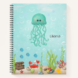 Zurück zur Schule Niedliche Quallen farbenfrohe Ki Notizblock