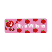 Zurück zur Schule Niedlicher Cartoon Spaß Red Appl (Vorne)