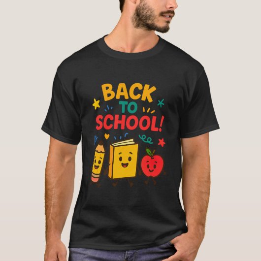 Zurück zur Schule - Niedlicher Cartoon T-Shirt (Vorderseite)