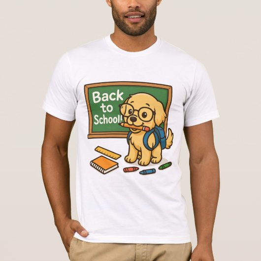 Zurück zur Schule - Niedlicher Goldener Rückzug T-Shirt (Vorderseite)