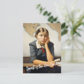 Zurück zur Schule Norman Rockwell Zeichnungen Stil Postkarte (Stehend Vorderseite)