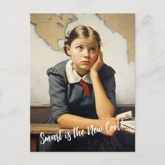 Zurück zur Schule Norman Rockwell Zeichnungen Stil Postkarte (Vorderseite)