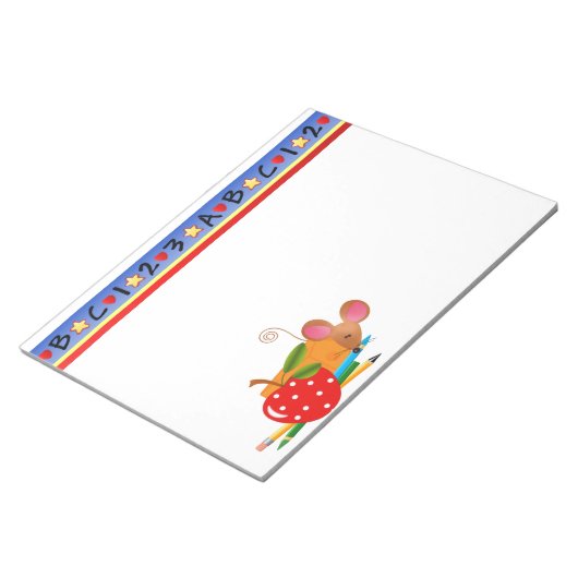 Zurück zur Schule Notizblock (angewinkelt)