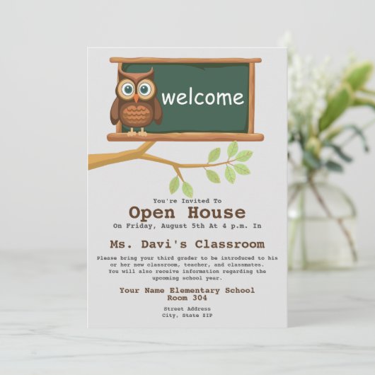 Zurück zur Schule Open House Einladung (Stehend Vorderseite)