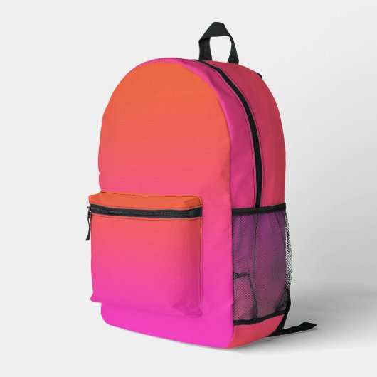 Zurück zur Schule Orange Pink Bedruckter Rucksack (Rückseitige Ecke Rechts)