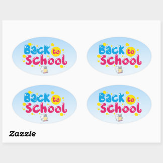 Zurück zur Schule Ovaler Aufkleber
