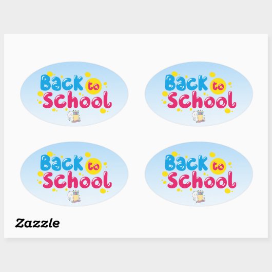 Zurück zur Schule Ovaler Aufkleber (Blatt)