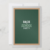 Zurück zur Schule Party Chalk Grüne Einladung (Rückseite)