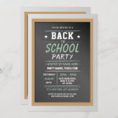 Zurück zur Schule Party Chalkboard Kinder Einladun Einladung (Vorne/Hinten)